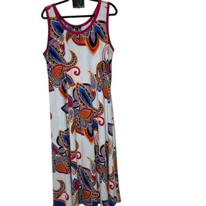 Elegance by Milano plus 1X psychedelic beach polyester maxi dress